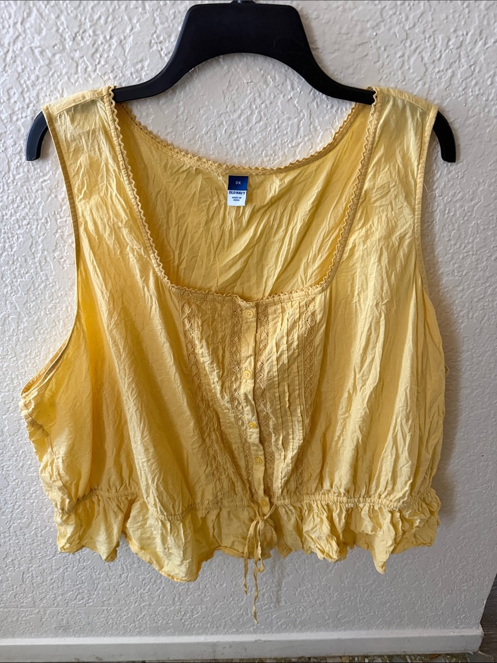 Old Navy Yellow Button-Front Drawstring Camisole
